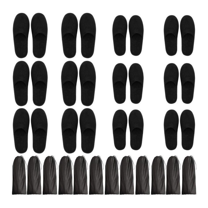 BIZARRE.LY Filzpantoffeln mit Kordelzug - 12 Paar, waschbar Schlappen (12-tlg)