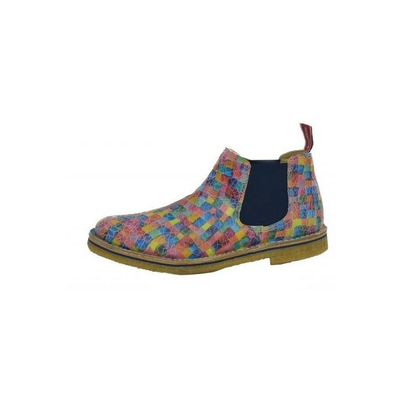 Grünbein Damen Chelsea Boots Reto lose Einlage, Mosaik-rosa 42