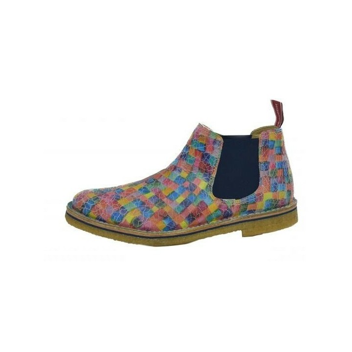 Grünbein Damen Chelsea Boots Reto lose Einlage, Mosaik-rosa 42