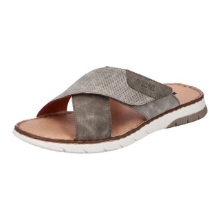 Rieker Pantolette, Sommerschuh, Schlappen, Klettschuh, mit Klettriemchen