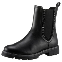 MARCO TOZZI Chelseaboots, Blockabsatz, Stiefelette, Boots, vegan, mit Strass-Steinen verziert