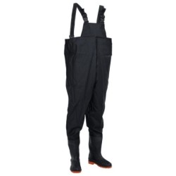vidaXL Watstiefel Wathose mit Stiefeln Schwarz Größe 42