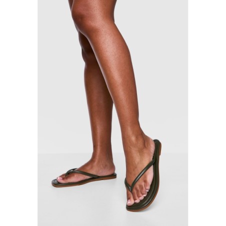 Eckige Flip-Flops - Khaki - 36, Khaki