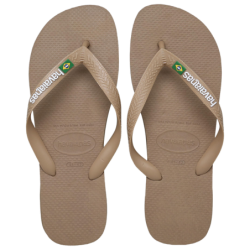 Havaianas Brasil Logo Herren Flip-Flops und Sandalen - Gold - Größe: 39-40 - Leder - Foot Locker