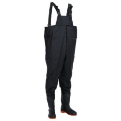 vidaXL Watstiefel Wathose mit Stiefeln Schwarz Größe 45