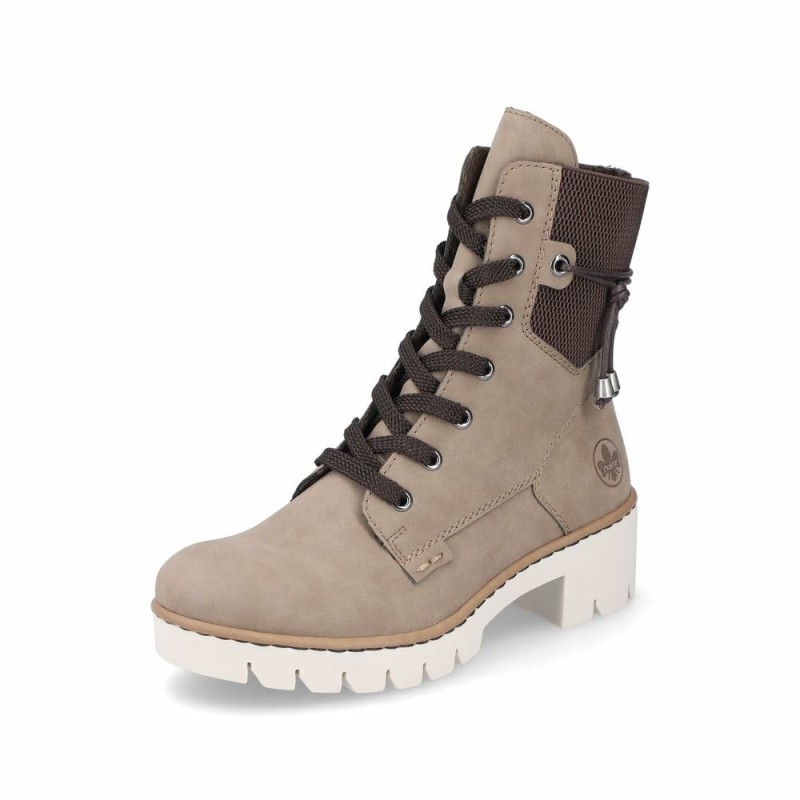 Schnürstiefelette - beige 42