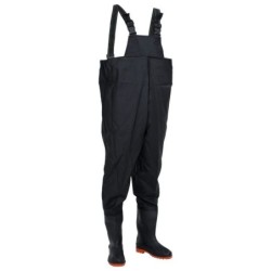 vidaXL Watstiefel Wathose mit Stiefeln Schwarz Größe 41
