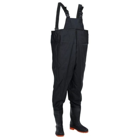vidaXL Watstiefel Wathose mit Stiefeln Schwarz Größe 40