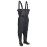 vidaXL Watstiefel Wathose mit Stiefeln und Gürtel Schwarz Größe 41