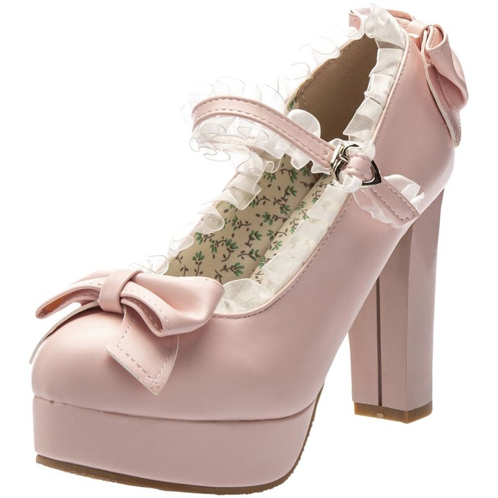 Belsira - Rockabilly High Heel - Mary Jane Pumps - EU37 bis EU41 - für Damen - Größe EU37 - rosa