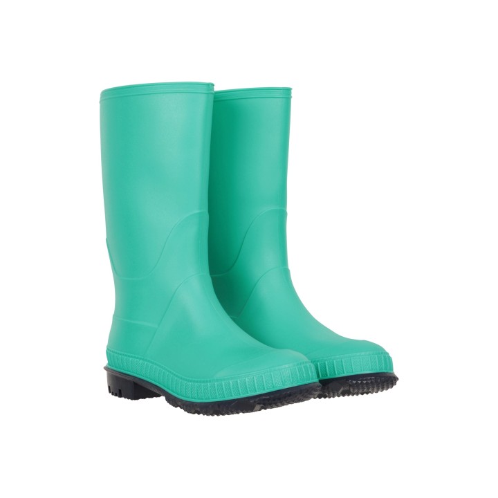 Einfarbige Kinder Gummistiefel - Dunkel Aquamarin