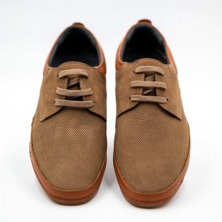 LaMarta Braune Leder Herren Schuhe für den Sommer, Businessschuhe Mokassin