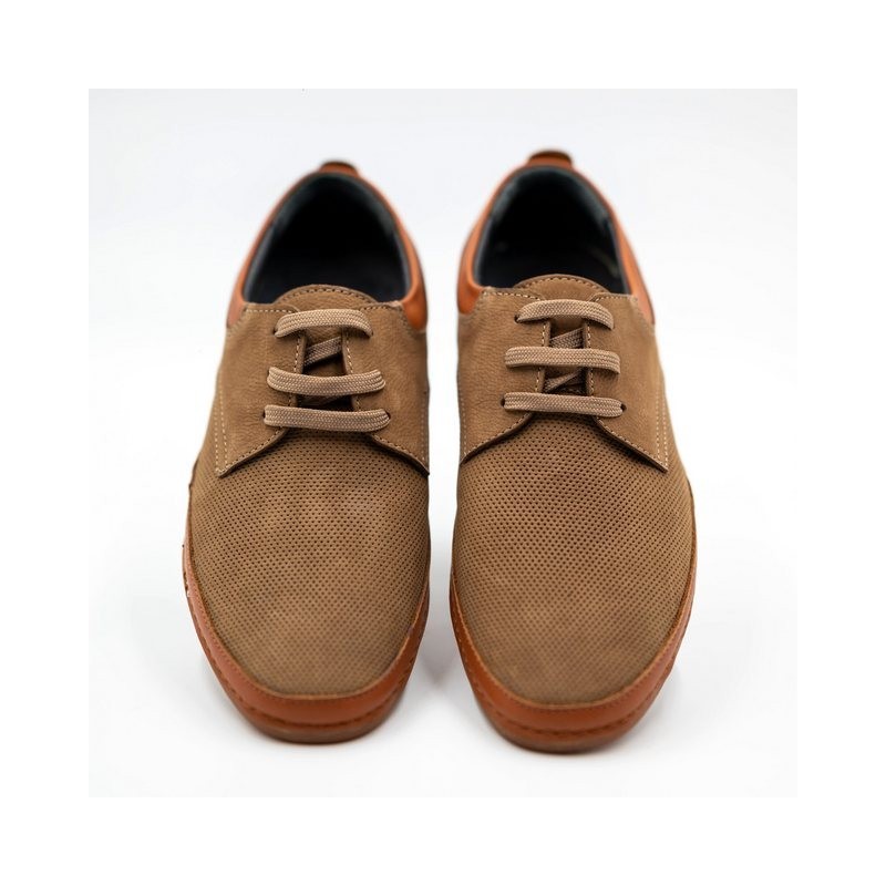 LaMarta Braune Leder Herren Schuhe für den Sommer, Businessschuhe Mokassin