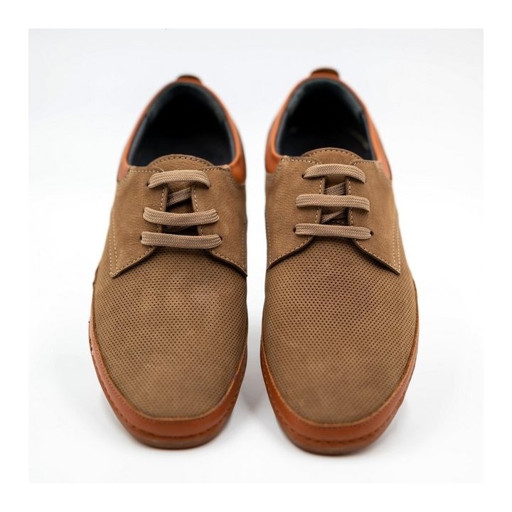 LaMarta Braune Leder Herren Schuhe für den Sommer, Businessschuhe Mokassin