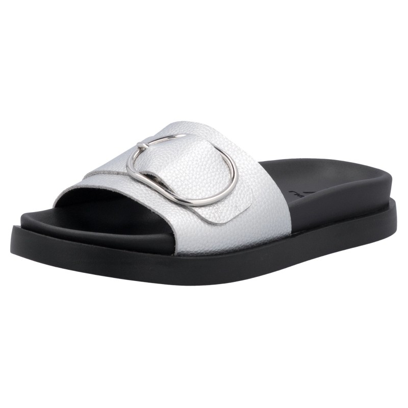 RIEKER Sport Pantolette, Sommerschuh, Strandschuh, Urlaubschuh, Hausschuh mit Zierschnalle
