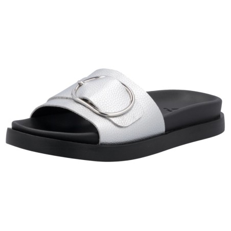 RIEKER Sport Pantolette, Sommerschuh, Strandschuh, Urlaubschuh, Hausschuh mit Zierschnalle