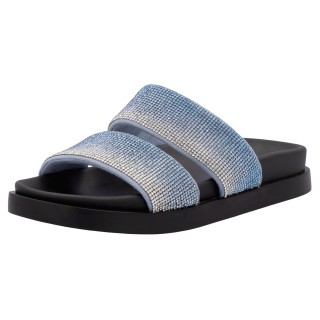 RIEKER Sport Pantolette, Sommerschuh, Strandschuh, Schlappen, Poolslides im Glitzer-Look