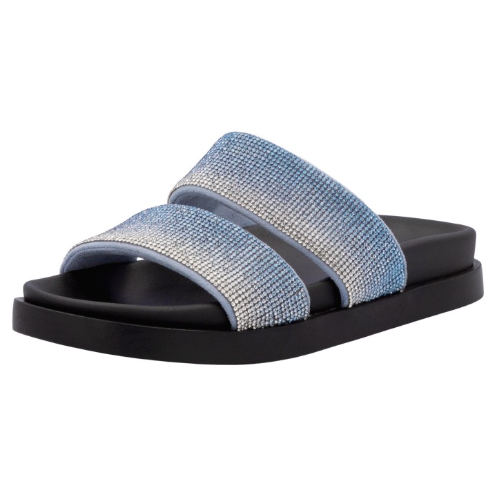 RIEKER Sport Pantolette, Sommerschuh, Strandschuh, Schlappen, Poolslides im Glitzer-Look