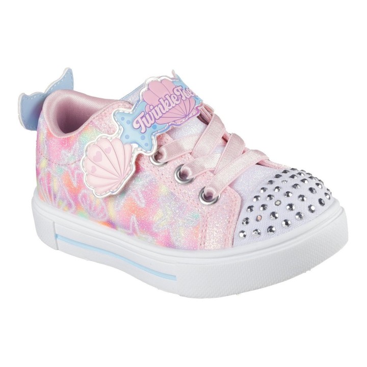 Skechers Lauflernschuh »TWINKLE SPARKS LIGHTS«, Sneaker,Blink,-Klettschuh mit Glitzer, Größenschablone zum Download