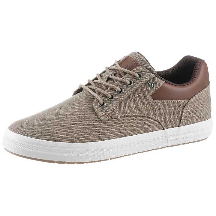 MARCO TOZZI Plateausneaker, Freizeitschuh, Halbschuh, Schnürschuh mit Ziernähten und Zierknopf