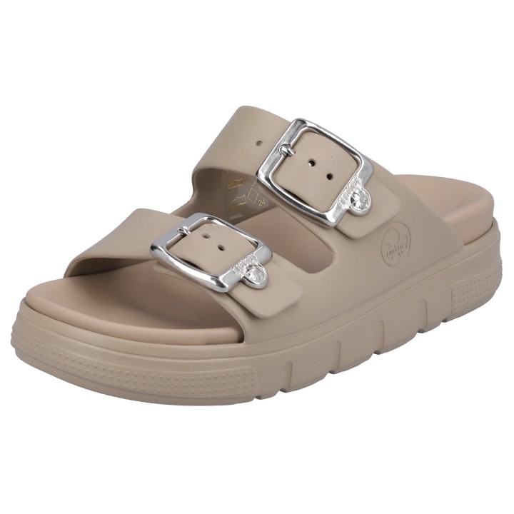 Rieker Pantolette, Plateau, Sommerschuh, Schlappen in Weite G (-weit)