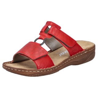 Rieker Pantolette, Sommerschuh, Schlappen, Urlaubschuh, Klettschuh mit Perforation