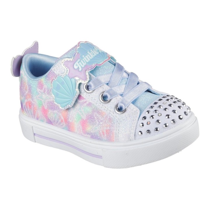 Skechers Lauflernschuh »TWINKLE SPARKS LIGHTS«, Sneaker,Blink,-Klettschuh mit Glitzer, Größenschablone zum Download