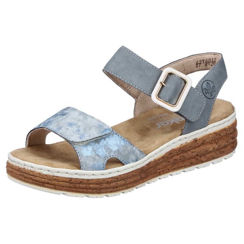 Rieker Plateausandale, Sandalette, Sommerschuh, Keilsandale mit praktischen Klettverschlüssen