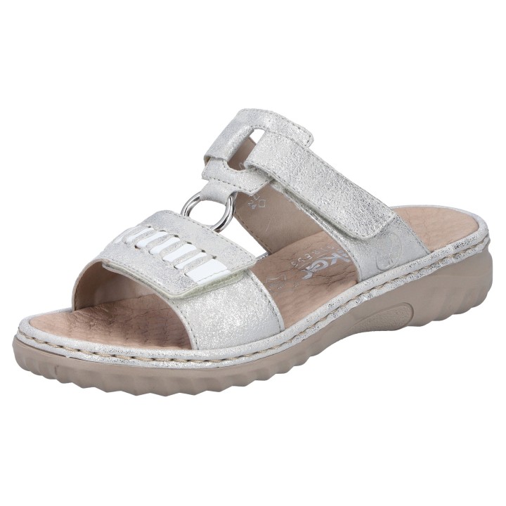 Rieker Pantolette, Sommerschuh, Strandschuh mit regulierbaren Klettverschlüssen