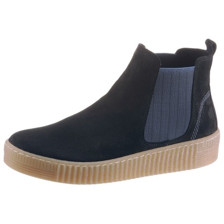 Gabor Chelseaboots, Plateau, Stiefelette, Schlupfschuh mit dezenten Kontrastnähten
