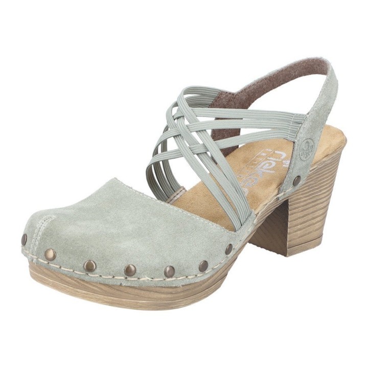 Rieker Sandalette, Sommerschuh, Sandale, Blockabsatz, mit Nieten verziert