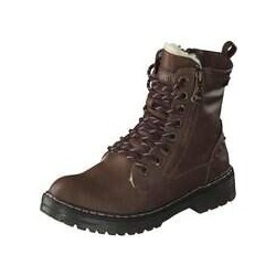 Mustang Schnür Boots Damen braun|braun