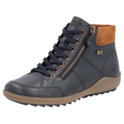 Remonte Schnürboots, Flats, Komfortschuh, Stiefelette mit Logoprägung und Kontrastnähten