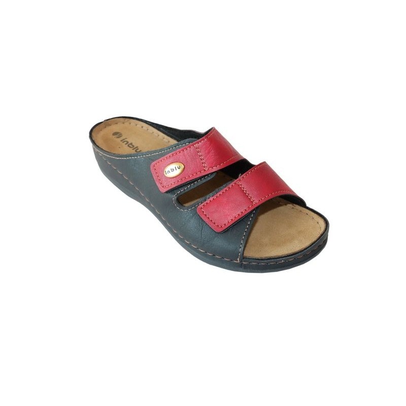 INBLU Klettverschluss Pantolette Hausschuh