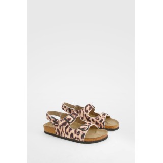 Leopardenprint Sandalen Mit Doppelten Riemchen - 37, Leopard