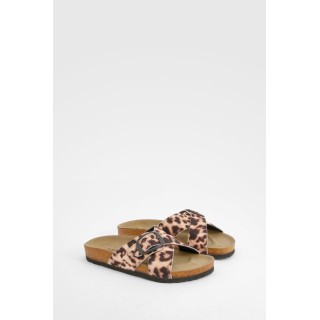 Breite Passform Sliders Mit Riemchen - Leopard - 36, Leopard