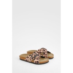 Breite Passform Sliders Mit Riemchen - Leopard - 36, Leopard