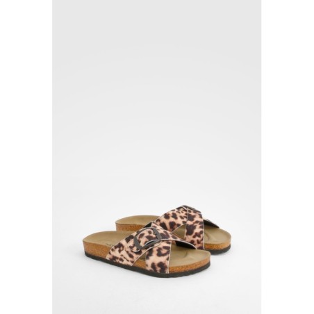 Breite Passform Sliders Mit Riemchen - Leopard - 36, Leopard