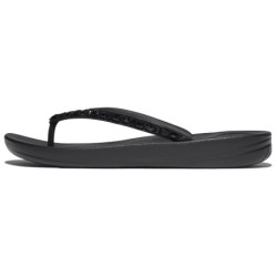 Fitflop Zehentrenner »iQUSHION MULTI-CRYSTAL«, Sandale, Flats, Pool Slides mit Schmucksteinen verziert