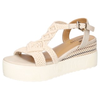 Mustang Shoes Keilsandalette, Plateausandale, Sandale mit bezogenem Keilabsatz