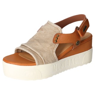 Mustang Shoes Keilsandalette, Keilsandale, Plateausandale mit Klettverschluss