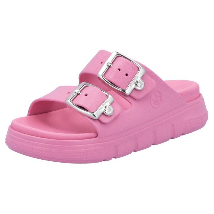 Rieker Pantolette, Plateau, Sommerschuh, Schlappen in Weite G (-weit)