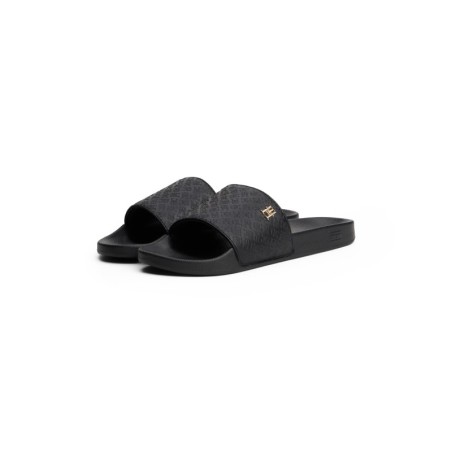 Tommy Hilfiger Pantolette »TH MONOGRAM POOLSIDE«, Bequemschuh, Sommerschuh, Schlupfschuh mit TH-Schmuckelement