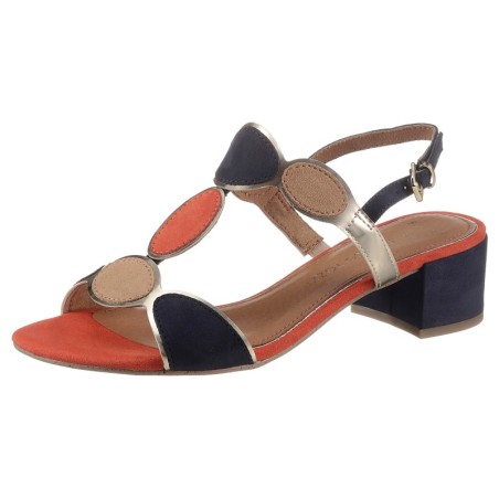 MARCO TOZZI Sandalette, Blockabsatz, Sommerschuh, Riemchensandale mit verstellbarer Schnalle
