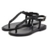LASCANA Zehentrenner "Sandalette, Sommerschuh", Sandale aus Leder mit Flecht-Optik