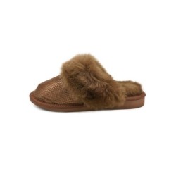 Hollert Hausschuh Damen Lammfell Hausschuhe Arielle Braun Merino Schaffell Echtleder