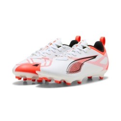 PUMA ULTRA 5 PLAY FG/AG Jr PUMA WHITE-PUMA BLACK-GLOWING Fußballschuh