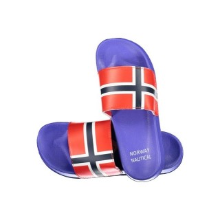 NORWAY 1963 Badeschuh Herrenschuh Pantoffel: Blaue Ciabatta mit