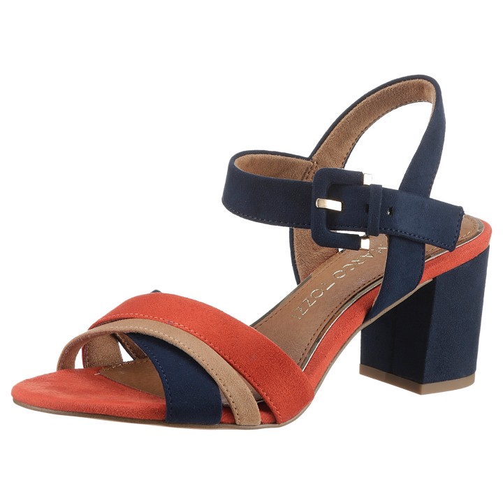 MARCO TOZZI Sandalette, Blockabsatz, Sommerschuh, Sandale mit verstellbarem Fesselriemchen
