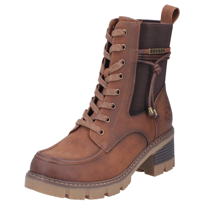 Rieker Winterstiefelette, Schnürboots, Stiefelette, Blockabsatz, mit Reißverschluss